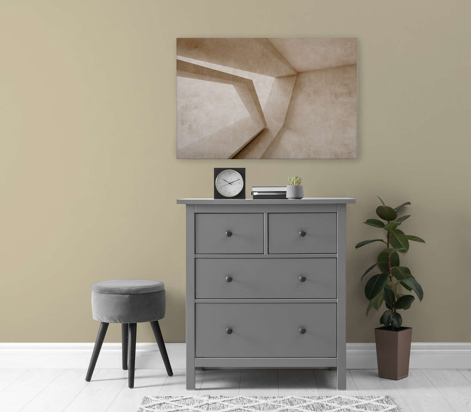             Futura 1 - Beton Leinwandbild 3D Muster – 0,90 m x 0,60 m
        