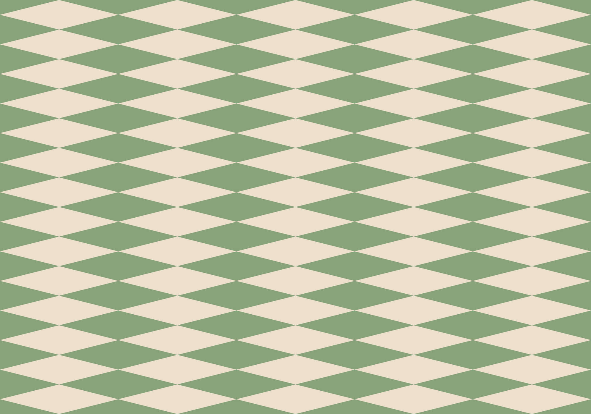            70s Look Diamond Pattern Wallpaper - Green, Beige | Premium Smooth Non-woven
        