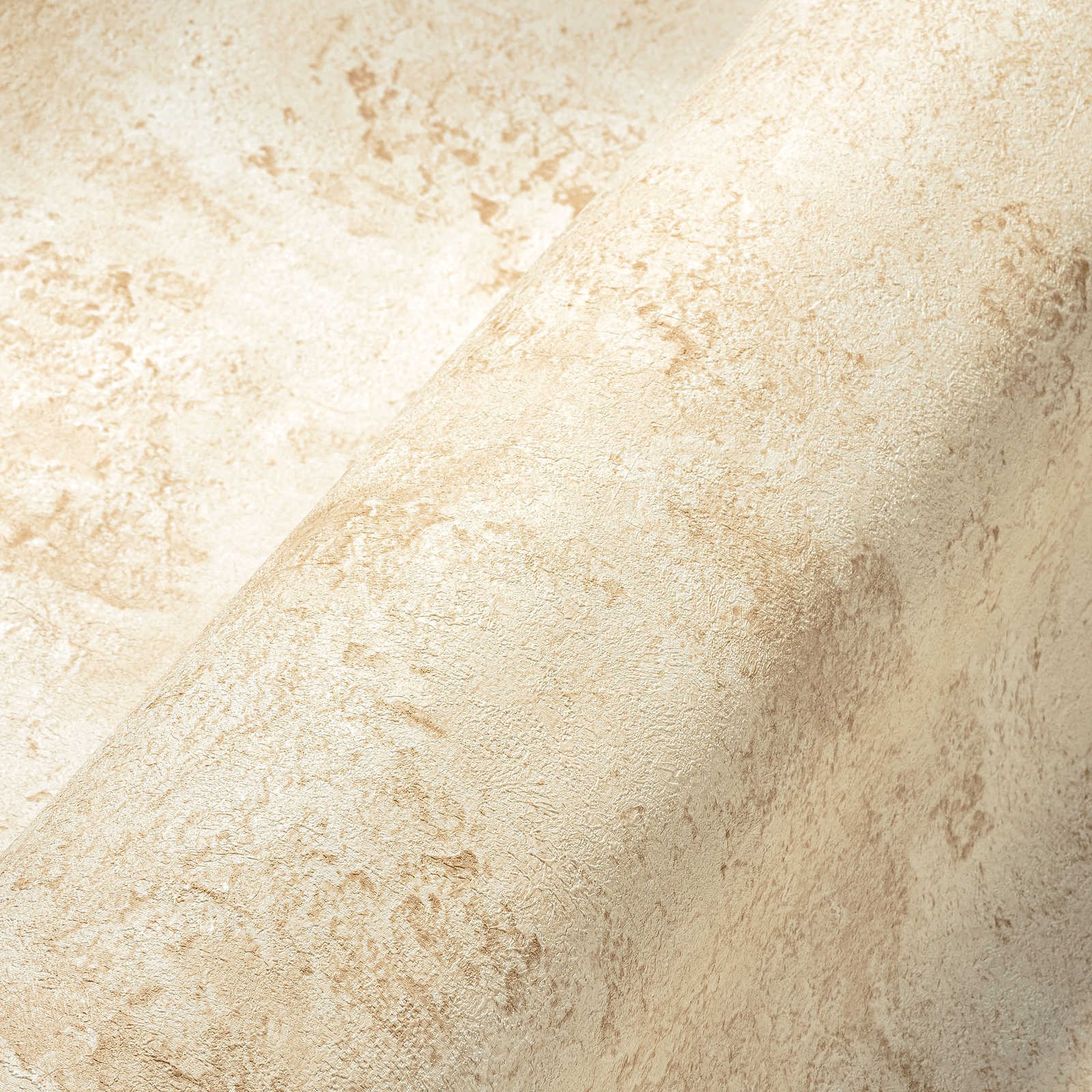 Putzoptik Tapete Creme-Beige, mediterran Stil
