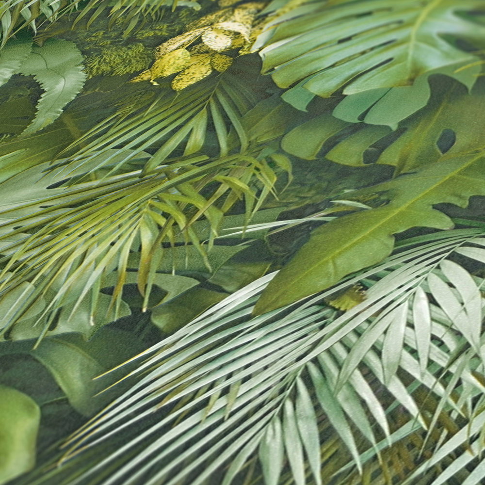             Zelfklevend behangpapier | jungle patroon in 3D optiek - groen
        