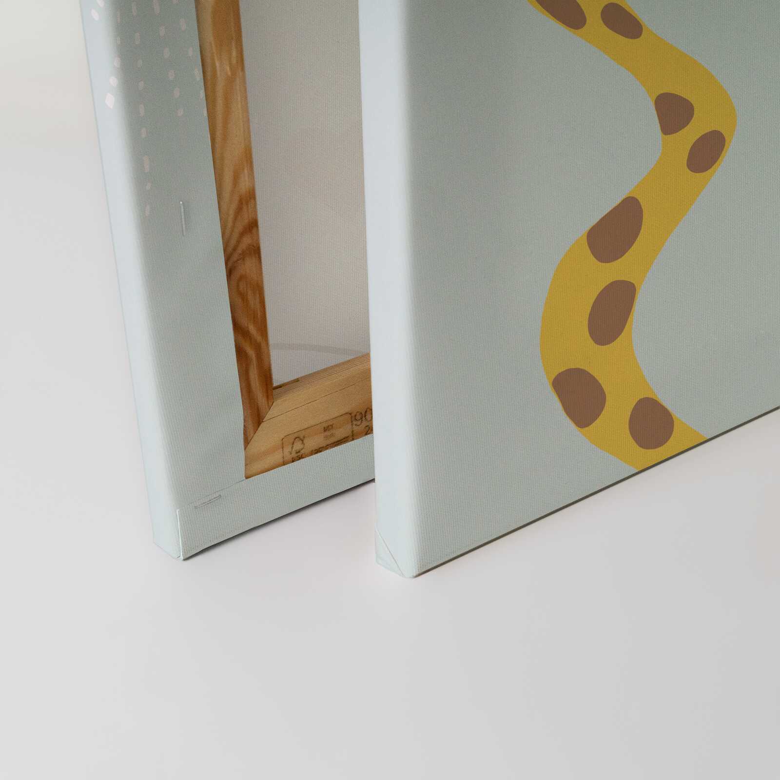             Fröhlicher Gepard - Tierisches Leinwandbild für das Kinderzimmer – 30 x 30 cm - Blau, Gelb
        