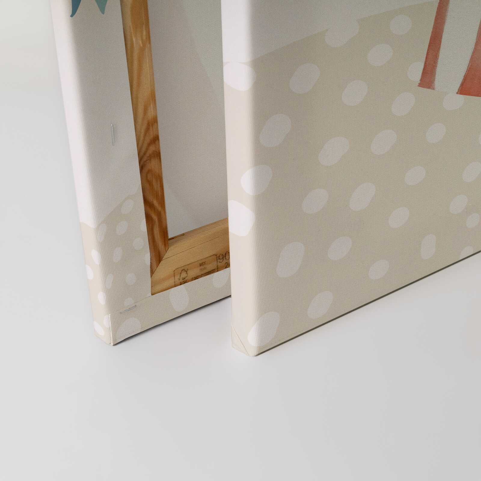             Leinwandbild Zirkuszelt - Verspielte Wanddekoration für das Kinderzimmer – 30 x 30 cm - Bunt, Beige
        