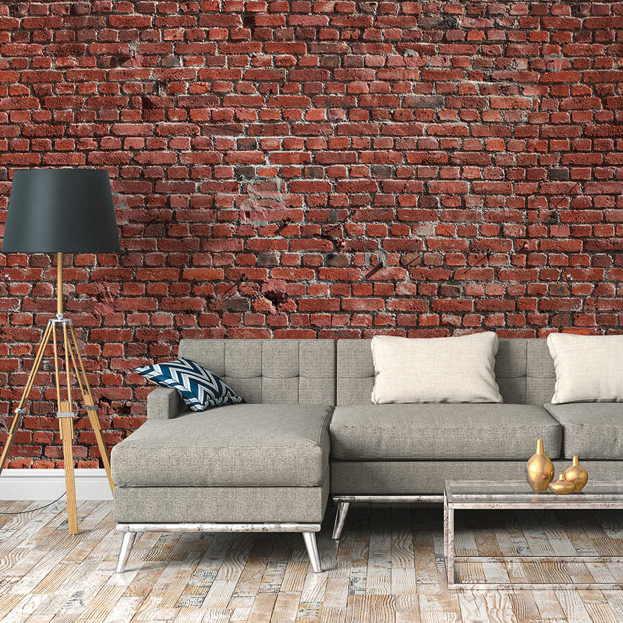 sofa, Lounge, Couch, Ziegelwand, Holzboden