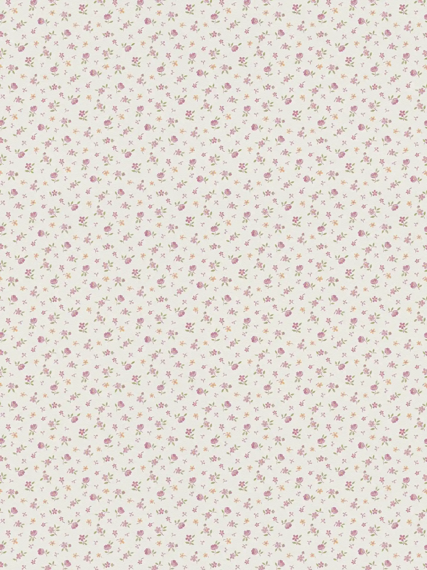        Papier peint fleuri style cottage anglais - rose, crème
    