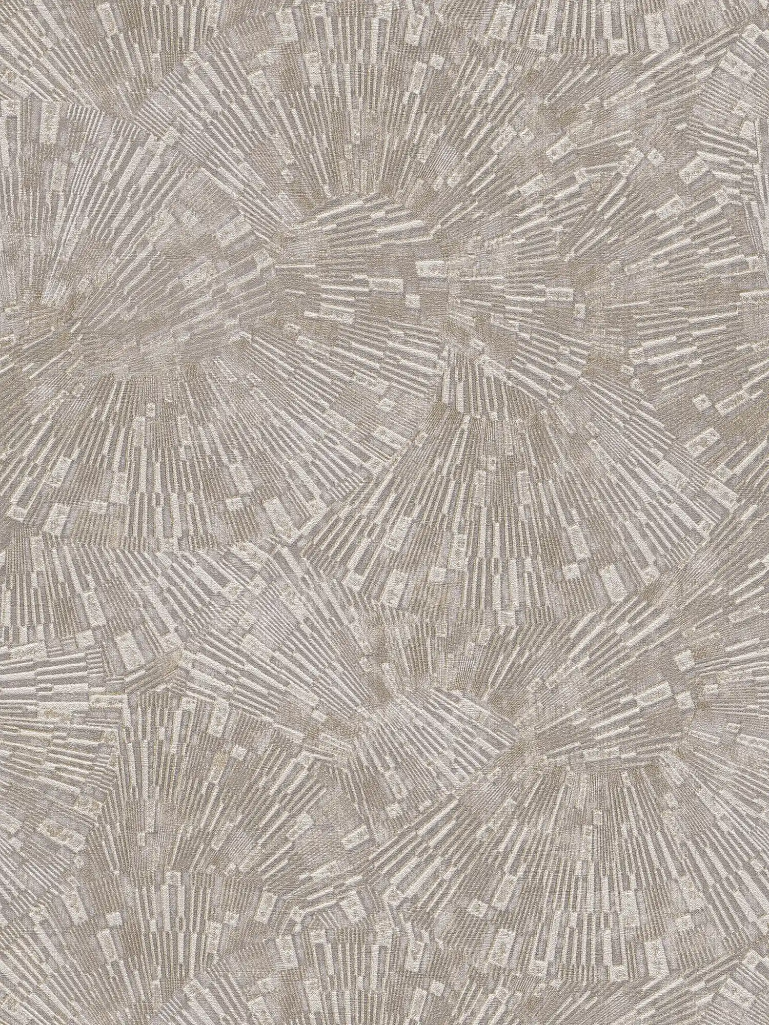 Vliestapete Metallic Muster im Retro Stil – Beige, Braun