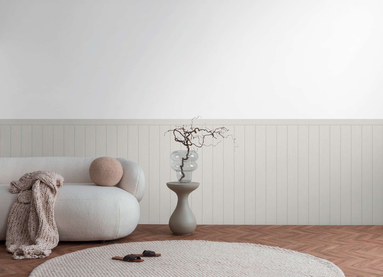             Vlies wandpaneel in houtbalkenlook - grijs
        