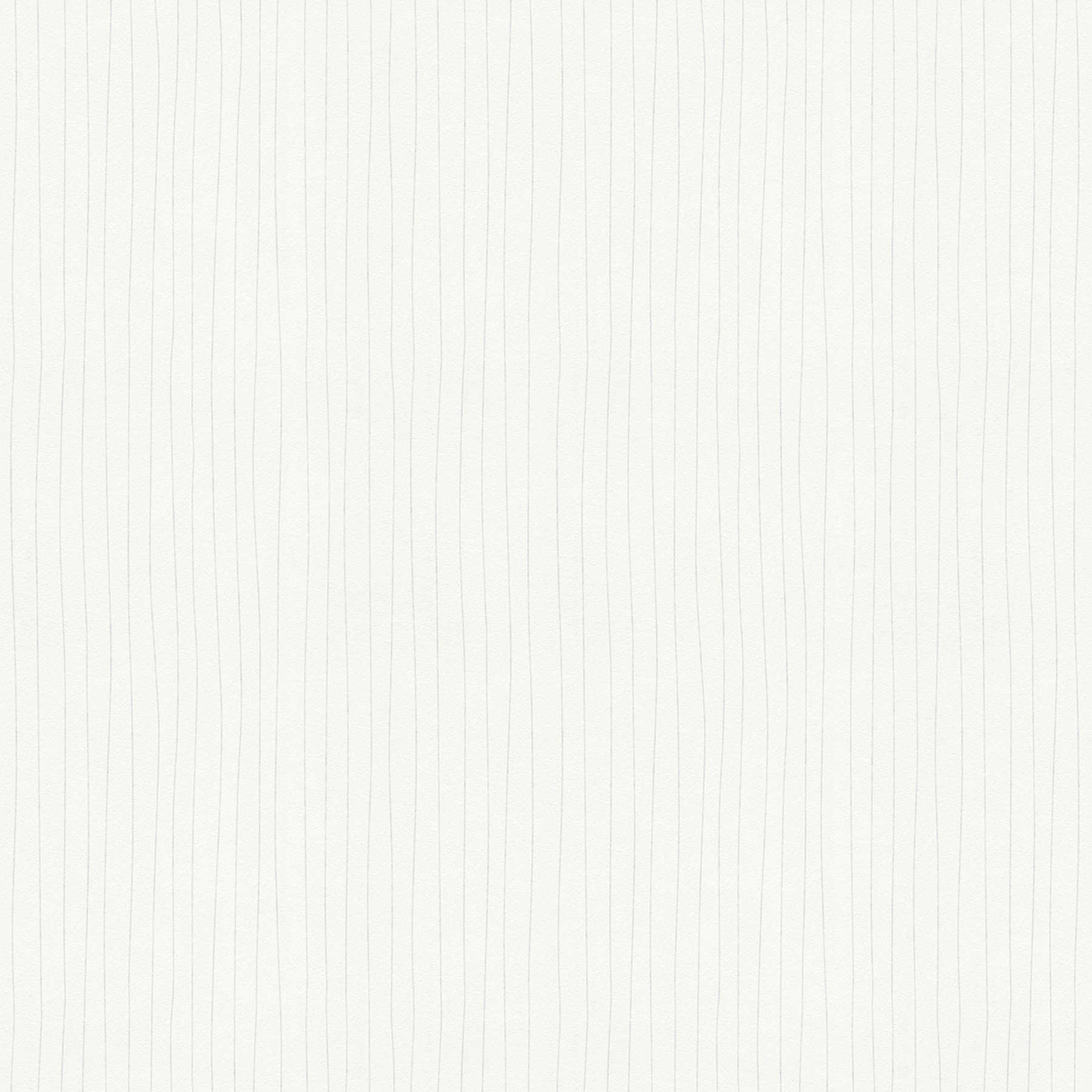         Weiße Vliestapete mit Ton-in-Ton Linienmuster
    