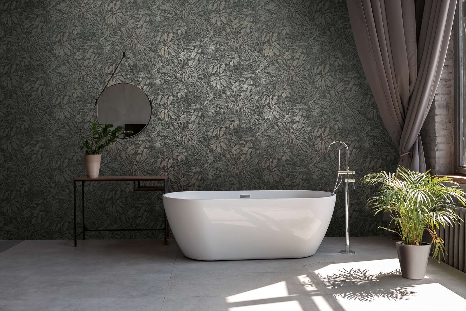             Dschungeltapete leicht strukturiert – Grün, Schwarz, Silber
        