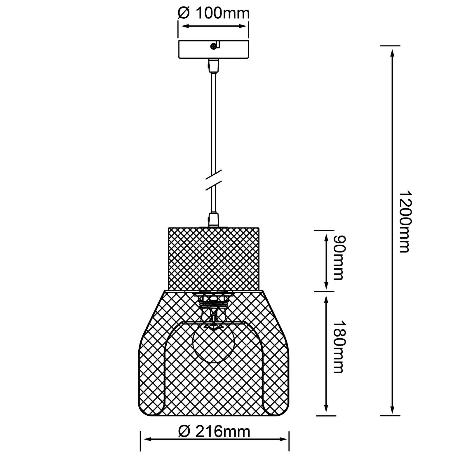             Cork pendant light - Giselle 1 - Black
        