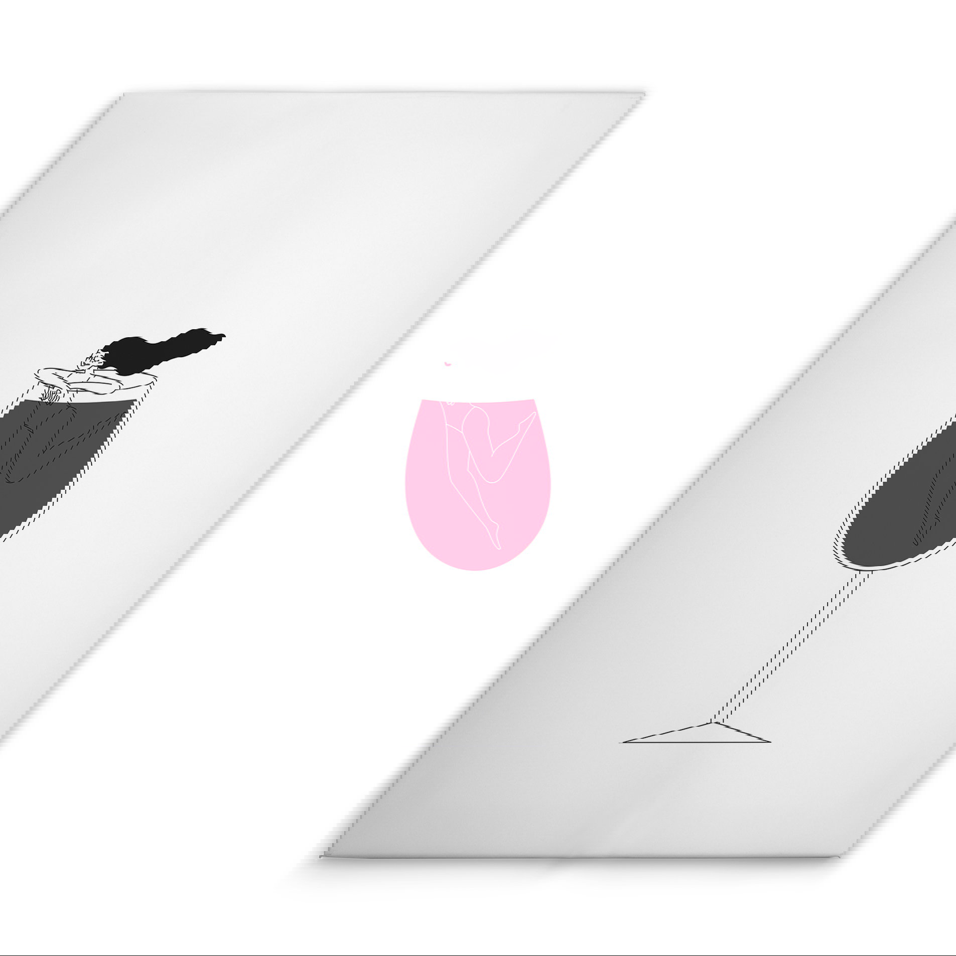             Leinwandbild Weinglas-Momente - Stilvolle Leinwand für Genießer – 30 x 45 cm - Weiss, Schwarz
        