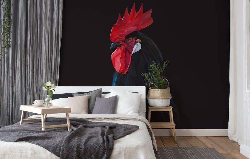 Schlafzimmer, Wandbild, Hahn, Wand, Dekoration