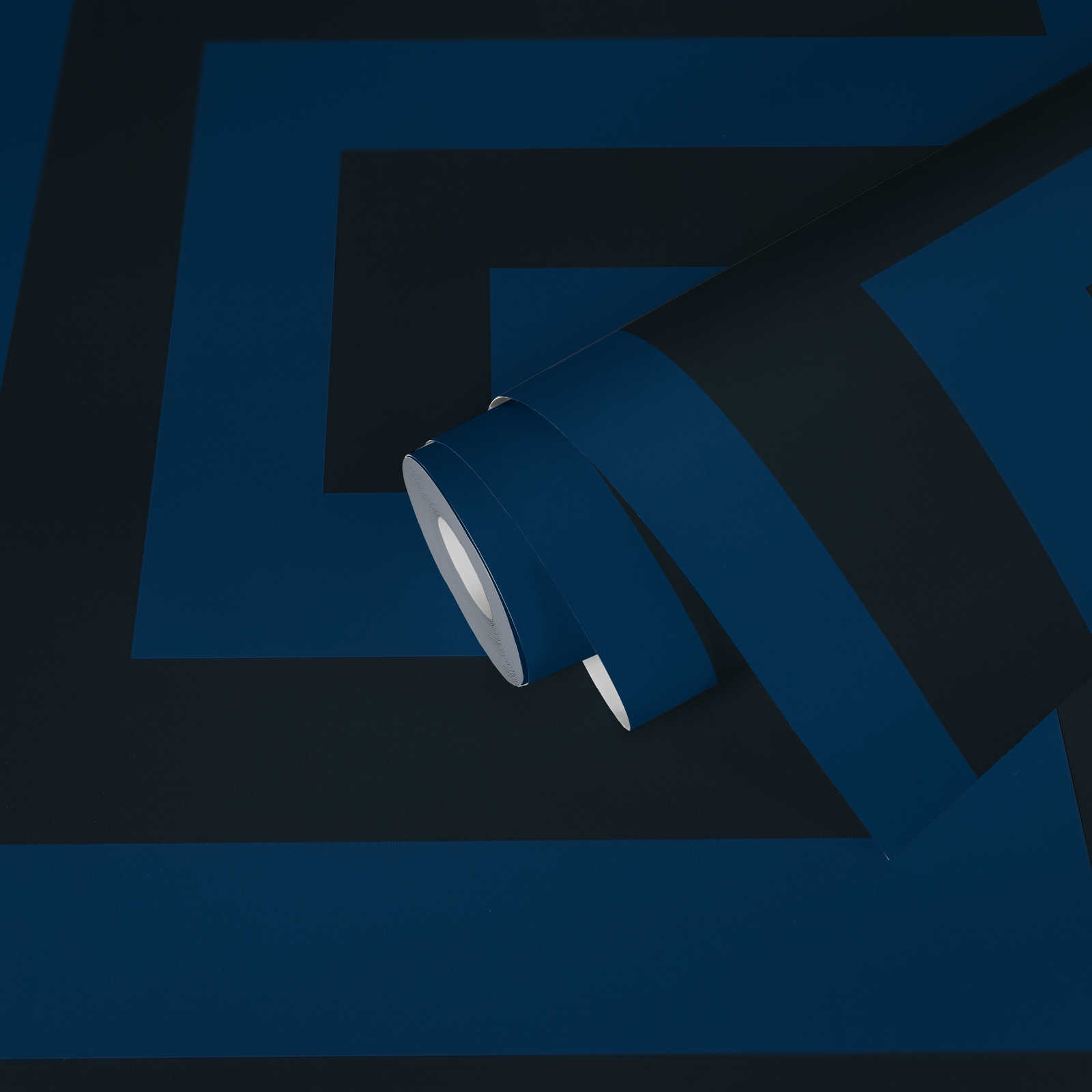             VERSACE Tapete griechischer Schlüssel Design – Blau, Schwarz
        