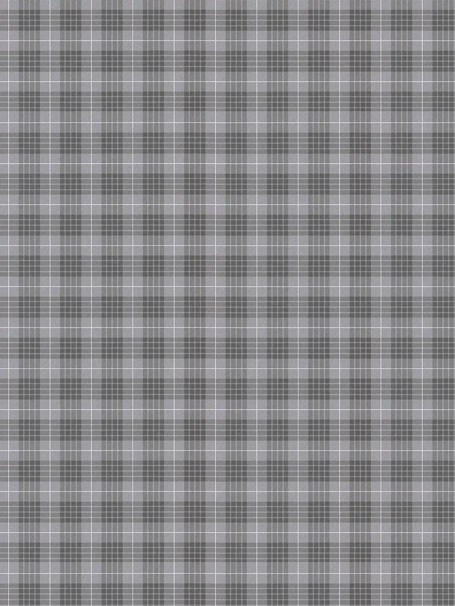         Papier peint intissé à carreaux aspect tissu écossais - gris, blanc
    