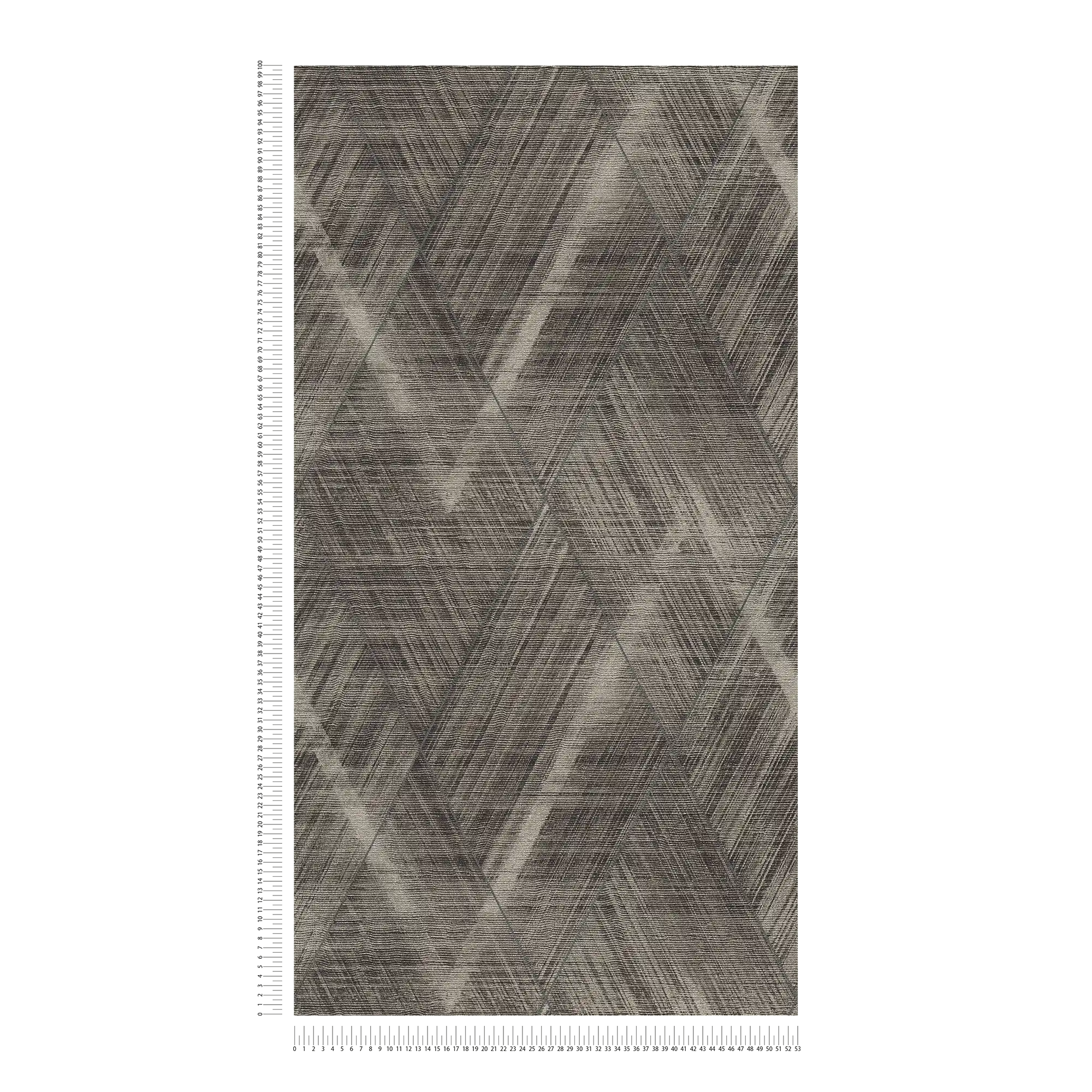             Textiloptik Tapete mit Rauten Muster – Metallic, Grau
        