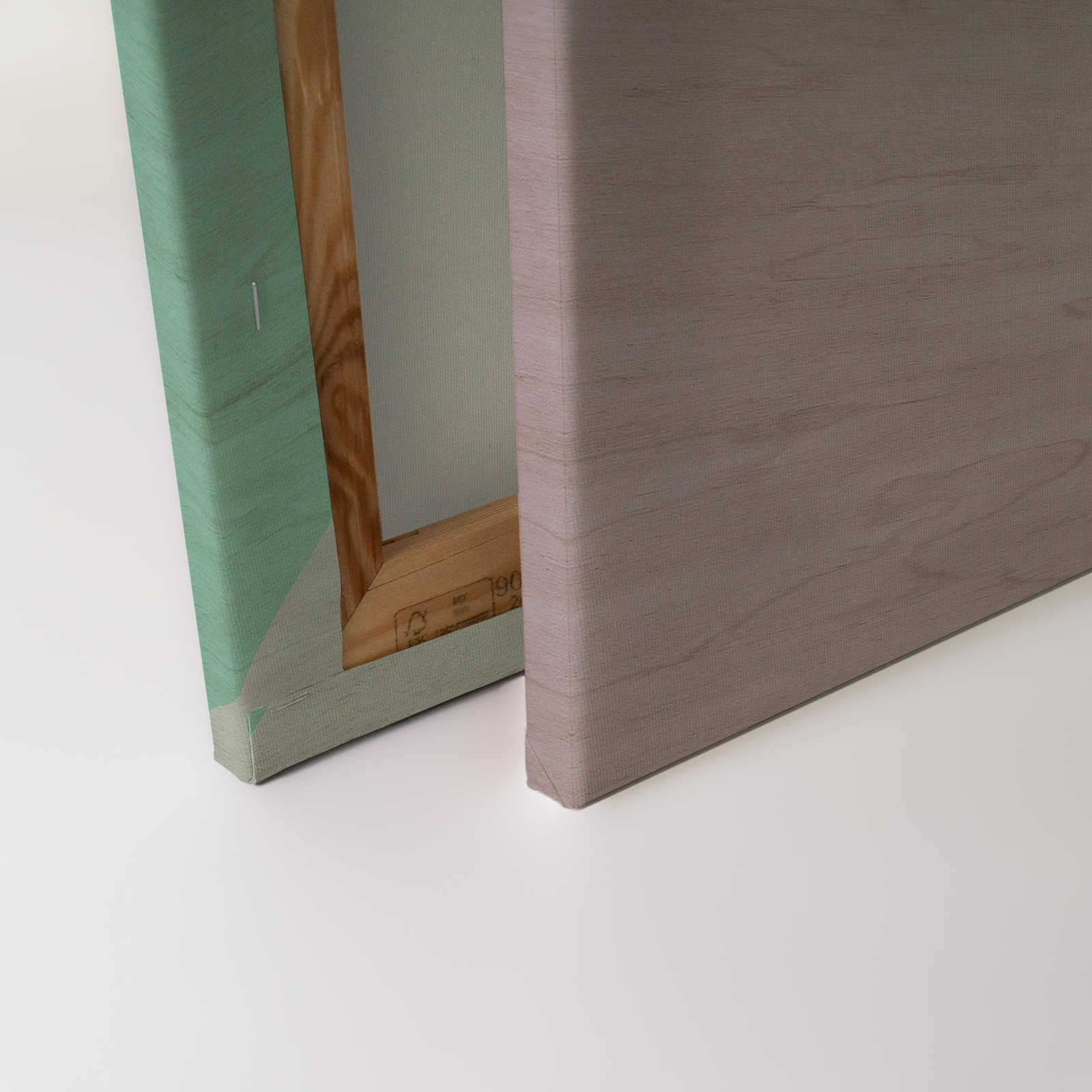             Inaly 1 - Abstraktes, buntes Leinwandbild in Sperrholz Optik – 0,90 m x 0,60 m
        