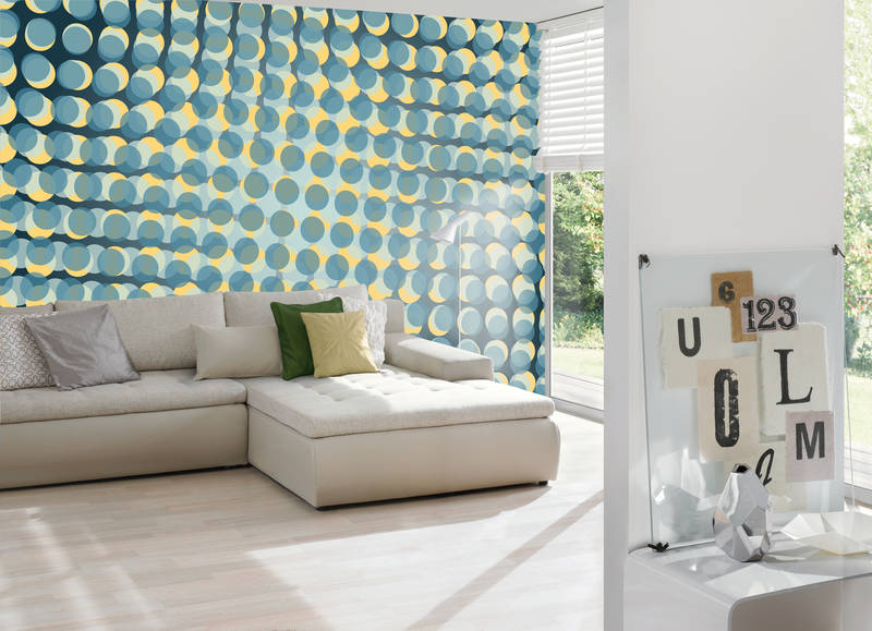             Fototapete mit 3D-Effekt – Punkte im Wellendesign
        