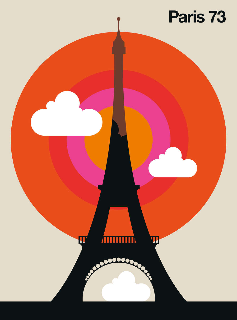 Eiffelturm, Silhouette, Sonnenkreis, Wolken, Paris