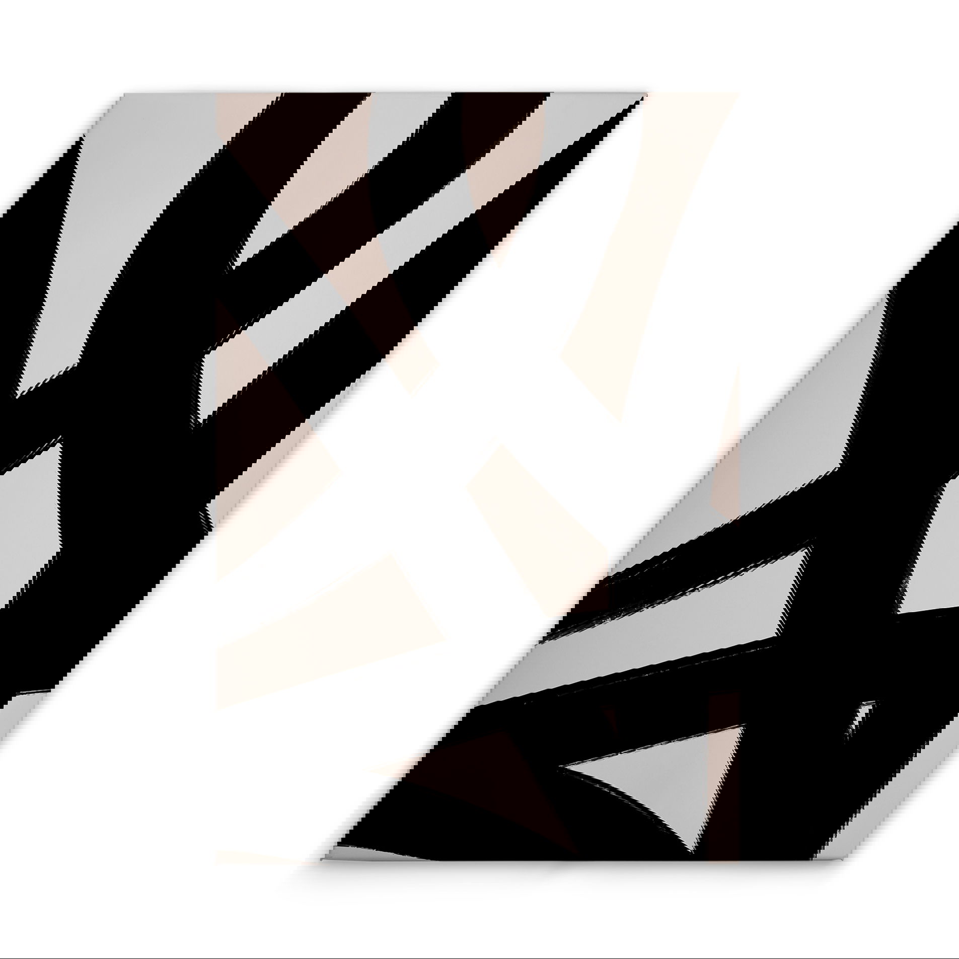             Leinwandbild Moderne Kunst - Verschlungene Formen in Schwarz-Weiß – 30 x 45 cm - Creme, Schwarz
        