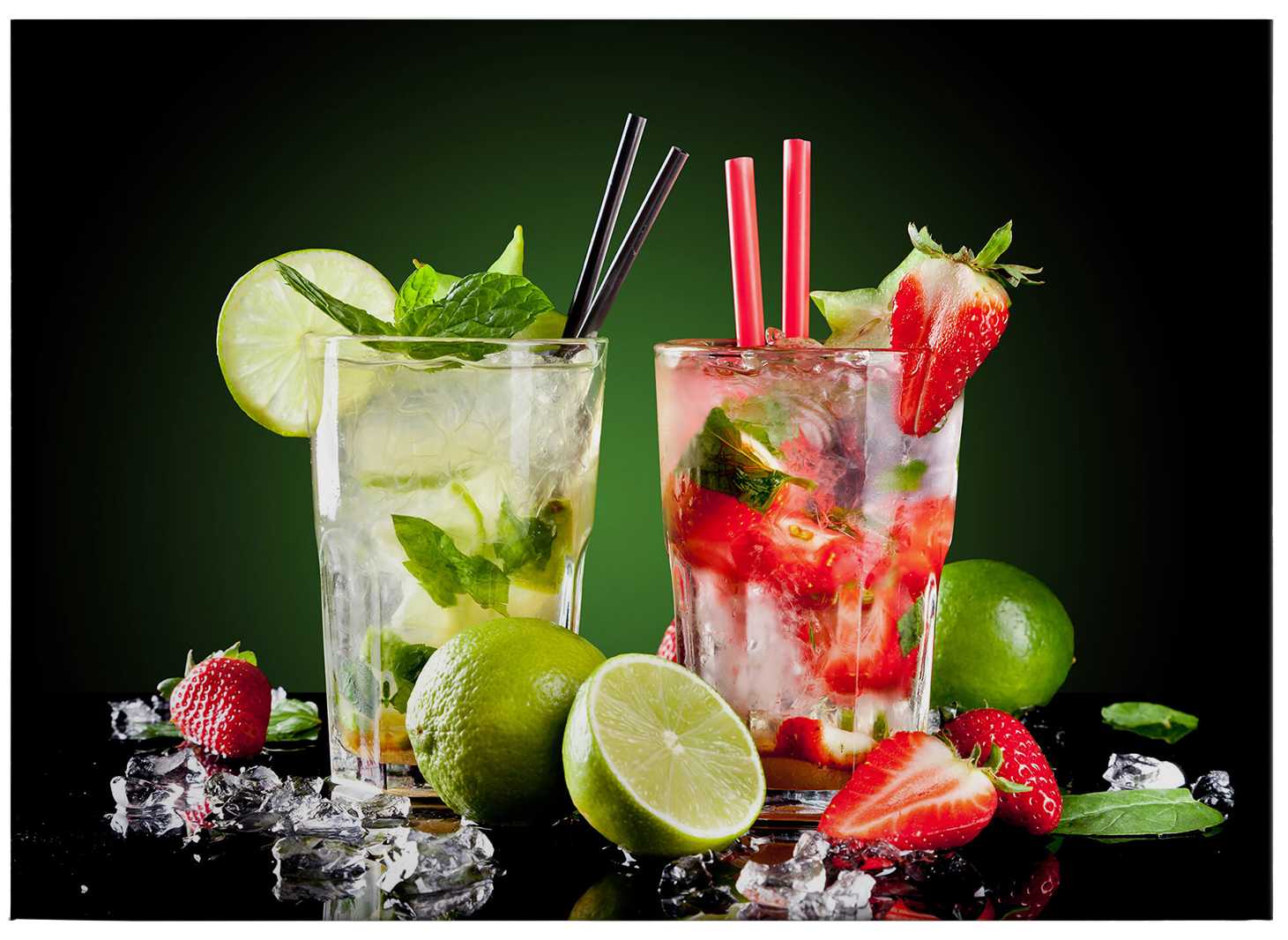             Bar Leinwandbild Cocktails im Glas – 0,70 m x 0,50 m
        