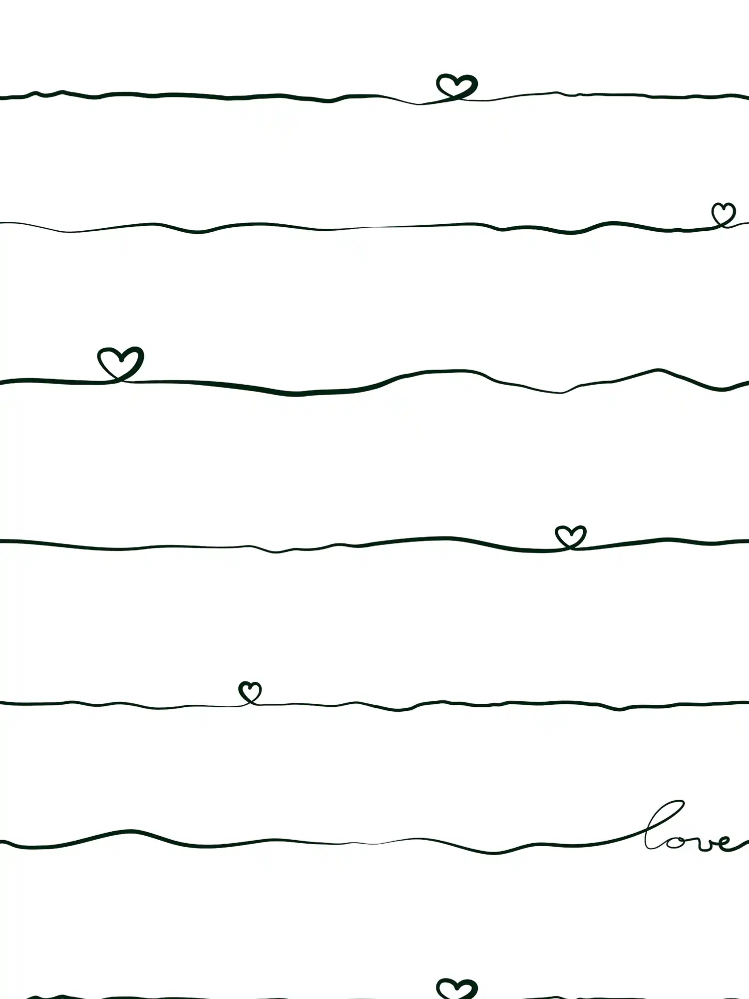         Papier peint chambre enfant rayures & coeurs - noir, blanc
    