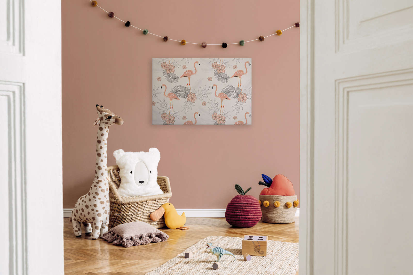             Leinwand Flamingos & Tropenpflanzen – 0,90 m x 0,60 m
        