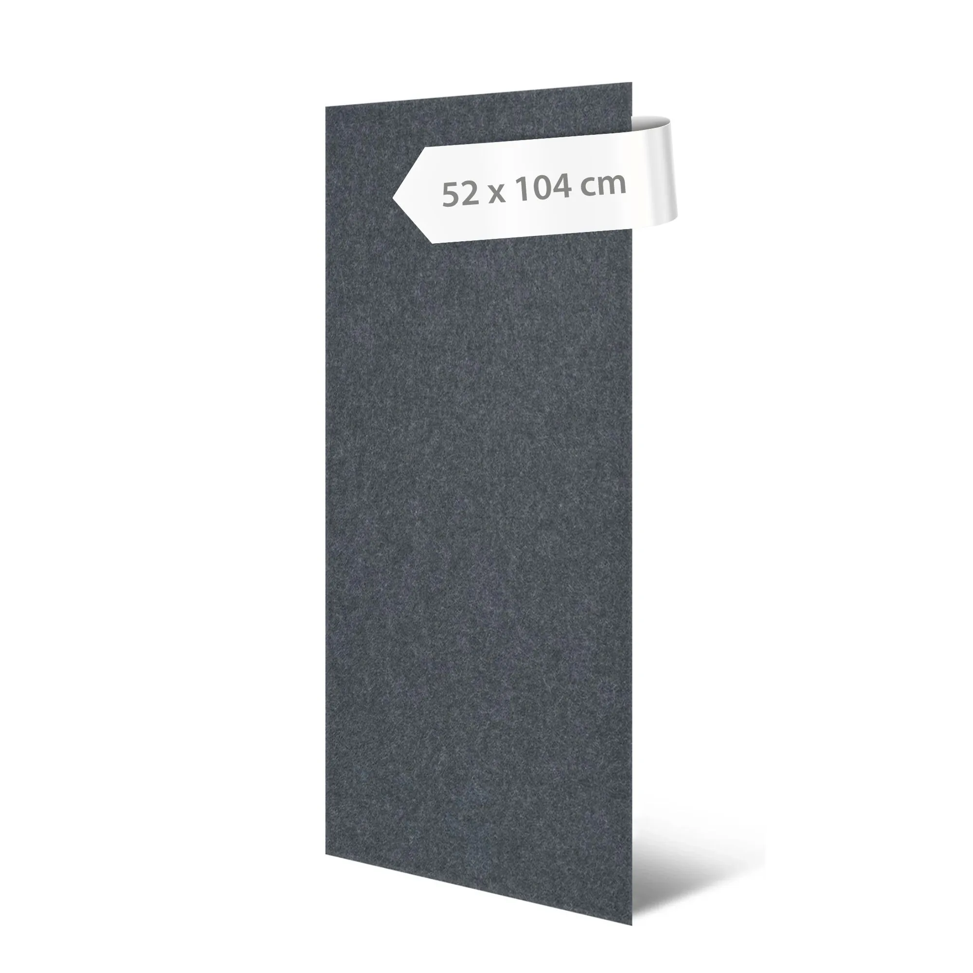 Plain-coloured acoustic wall panels made from rPET felt in Urban Grey, 104 x 52 cm