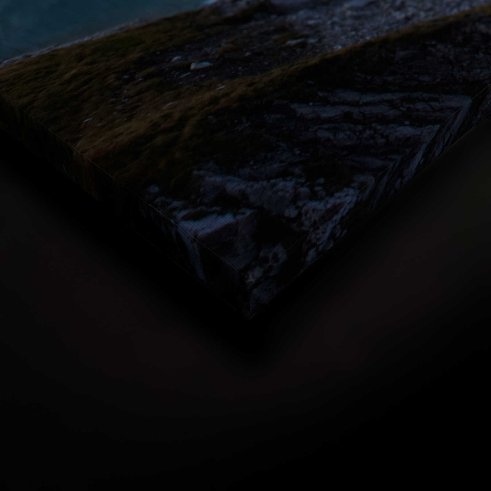             Bergsee klar - Leinwandbild Natur Panorama Bergsee Idylle – 0,90 m x 0,60 m
        