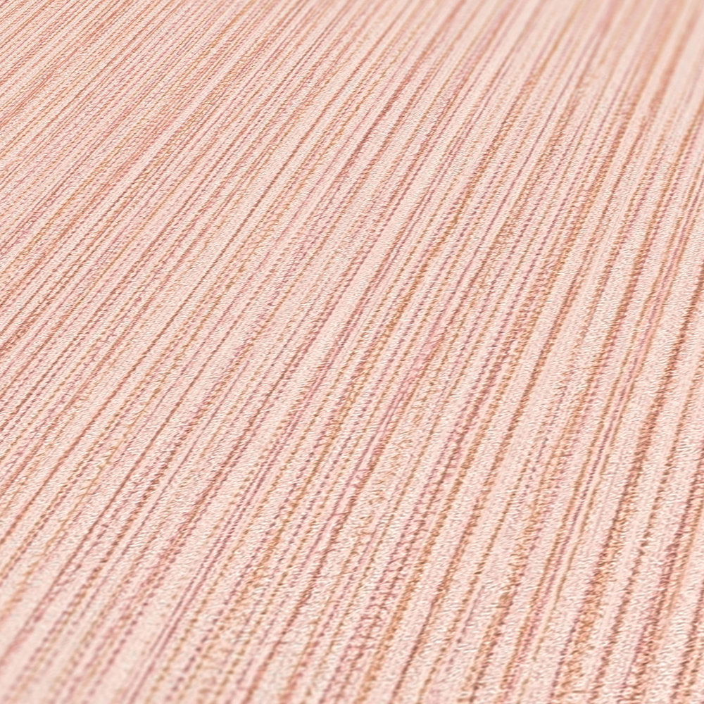             Rosa Tapete Vlies liniert mit Metallic-Glanz – Rosa
        