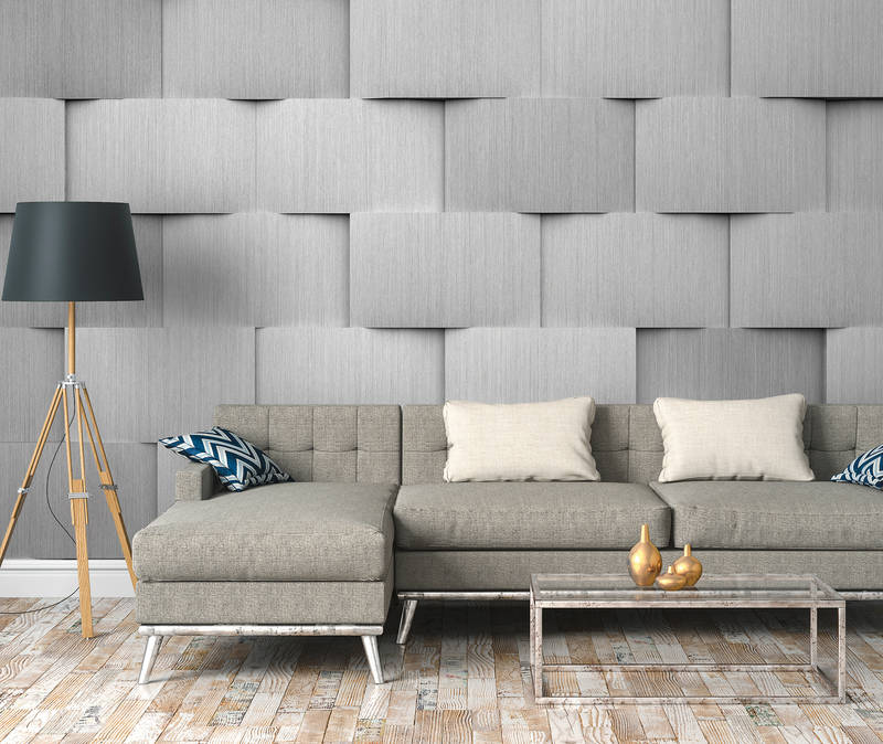             Fototapete Aluminium Design mit 3D-Optik in Grau
        