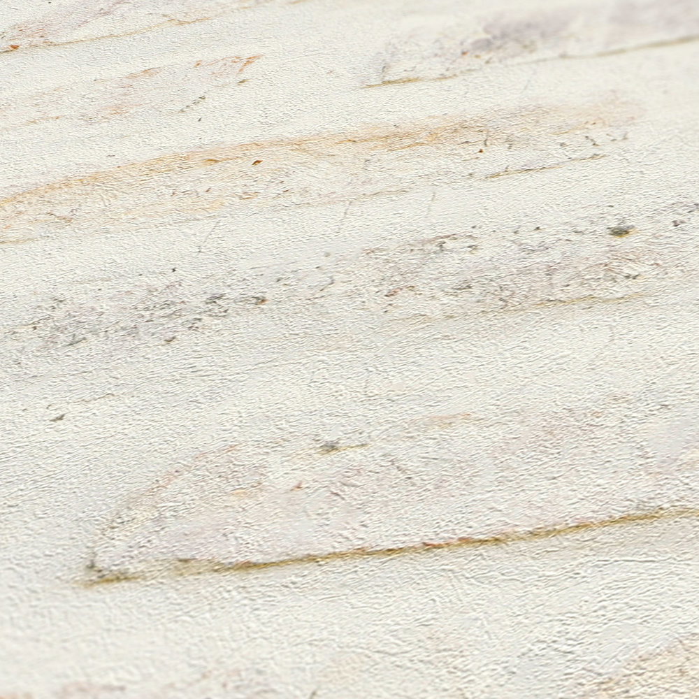             Vintage Steinoptik Tapete im Landhaus Stil – Weiß, Grau
        