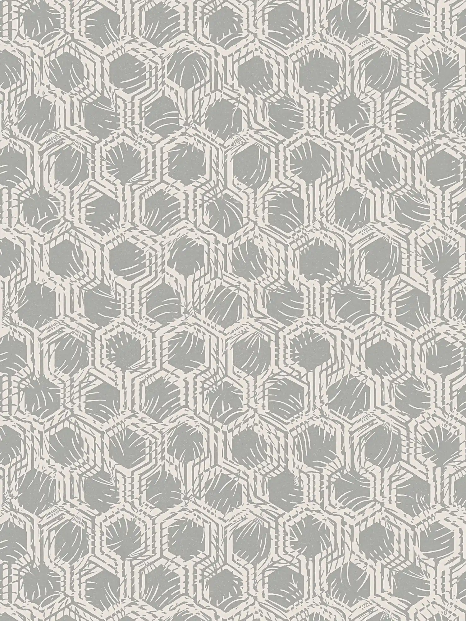         Geometric pattern wallpaper with metallic colours - beige, metallic
    