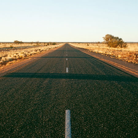 endless road, open road, asphalt road, desert landscape, two-lane road