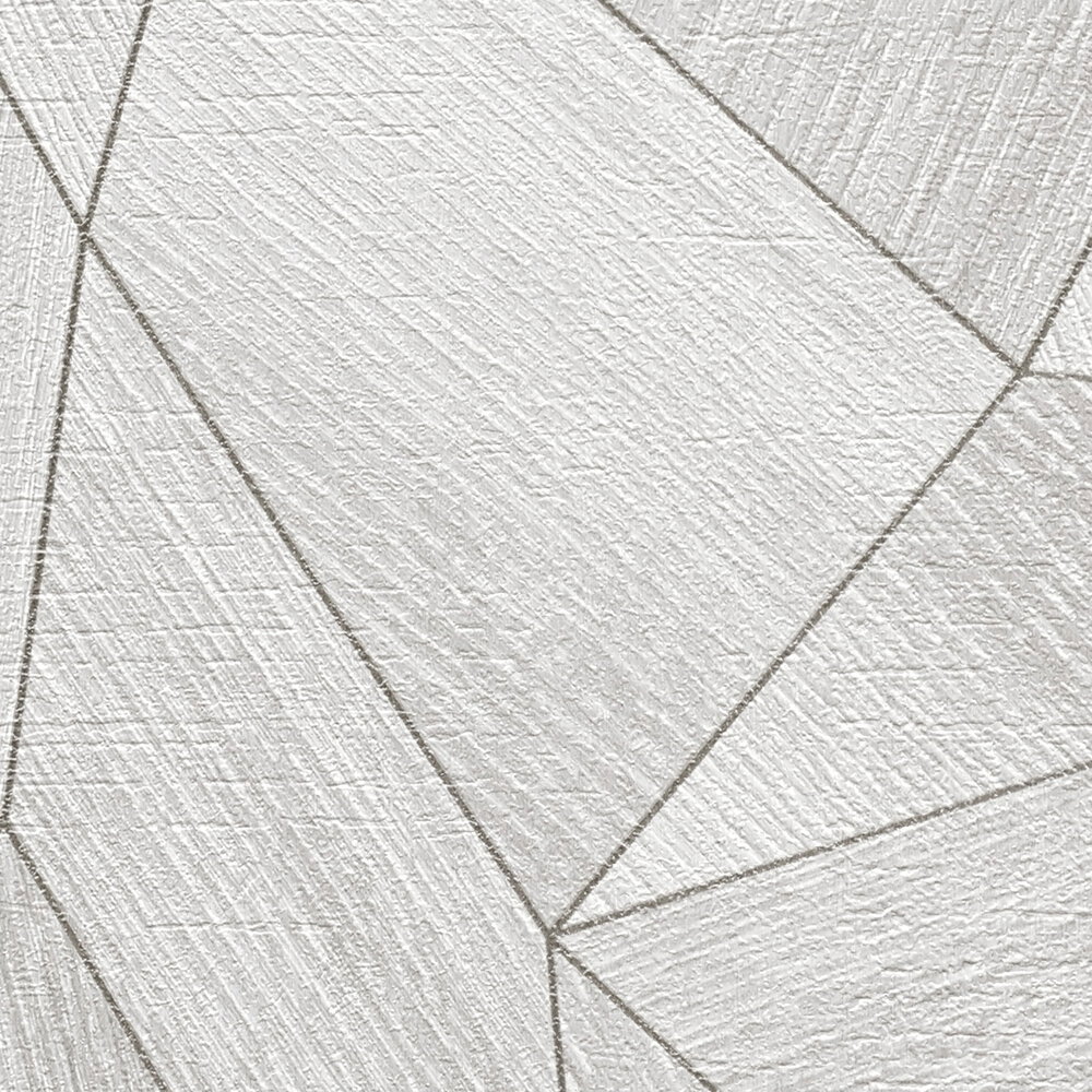 Daniel Hechter Moderne Vliestapete mit geografischem Muster und silbernen Akzenten – Grau, Metallic, Silber