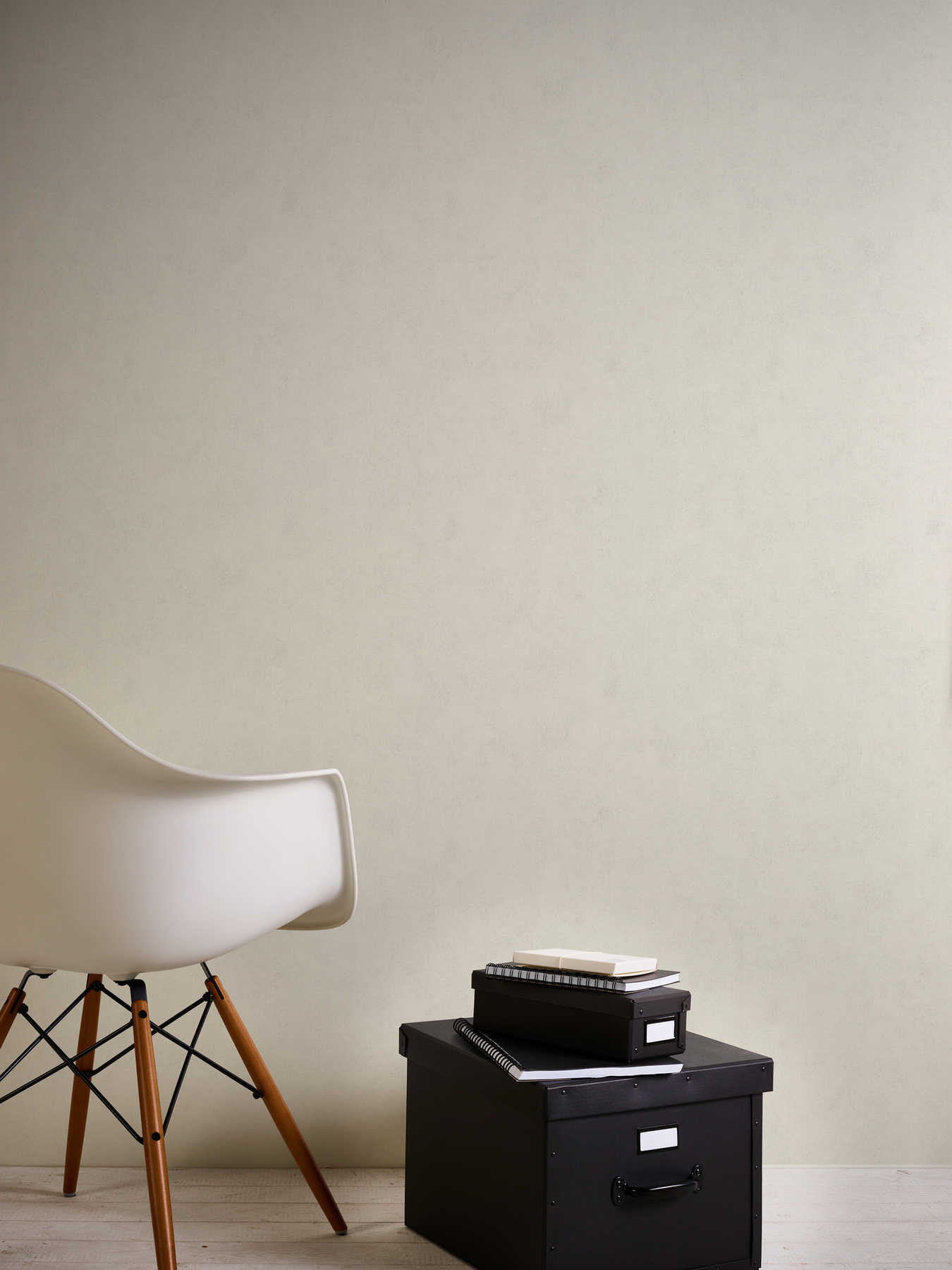             Tapete mit dezentem Struktur Design – Weiß
        