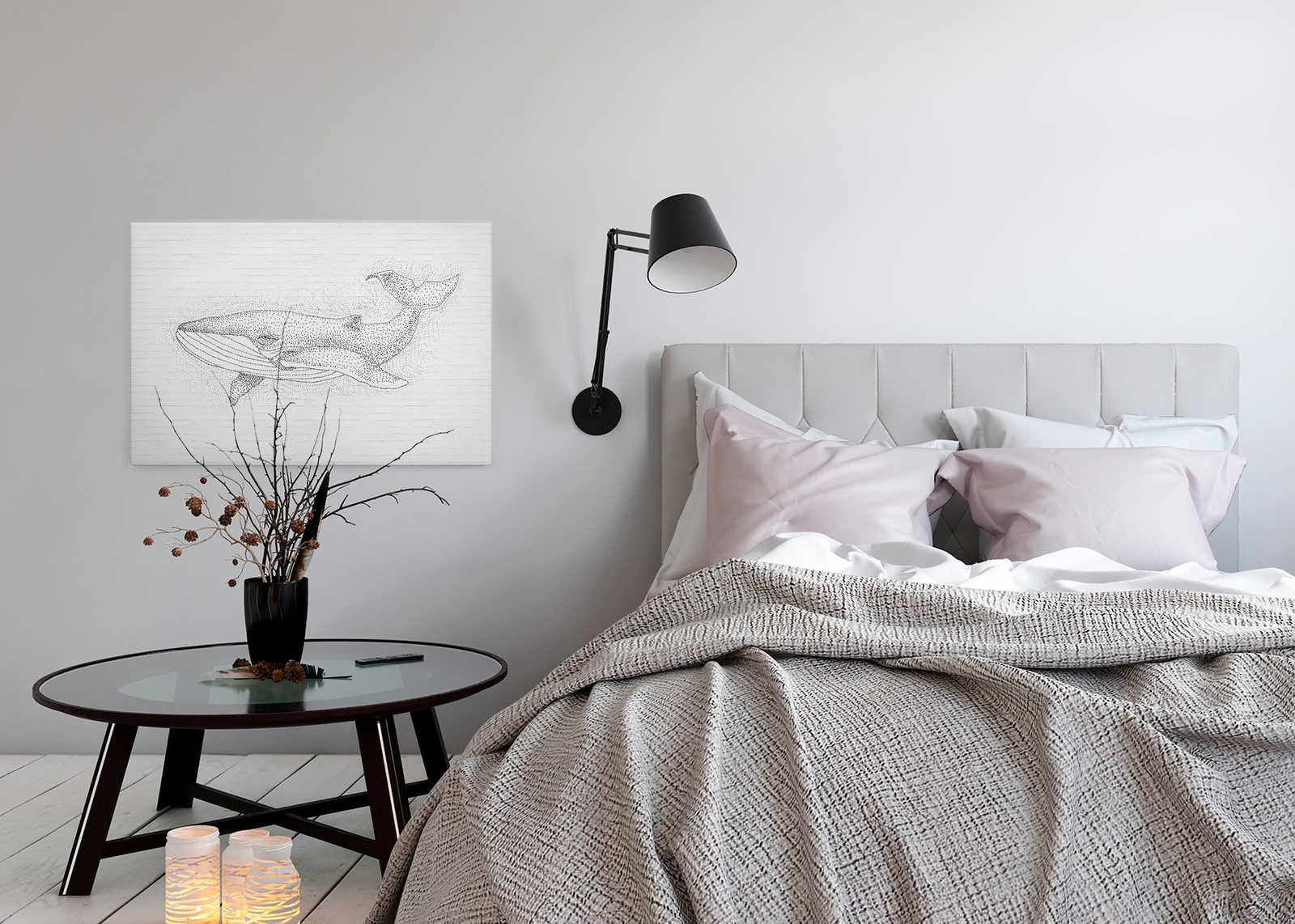 Design Leinwandbild Backsteinwand &amp; Wal Motiv – 0,90 m x 0,60 m