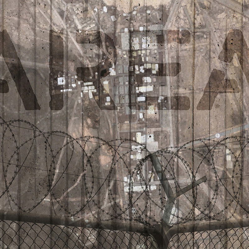         Betonoptik Fototapete – Vliestapete im Used-Design mit AREA 51 Motiv – Grau, Braun
    