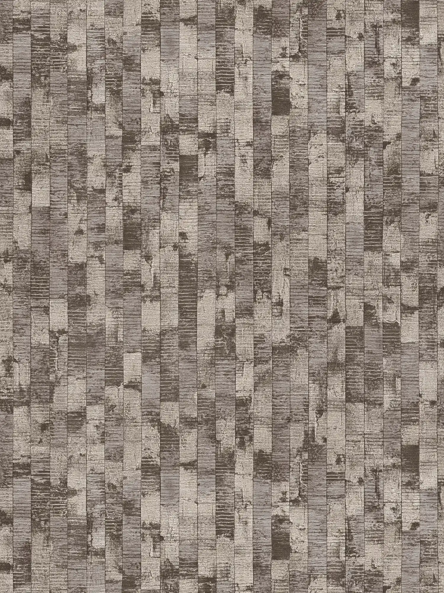         Design non-woven wallpaper with modern brick and panel texture - grey, beige, black
    