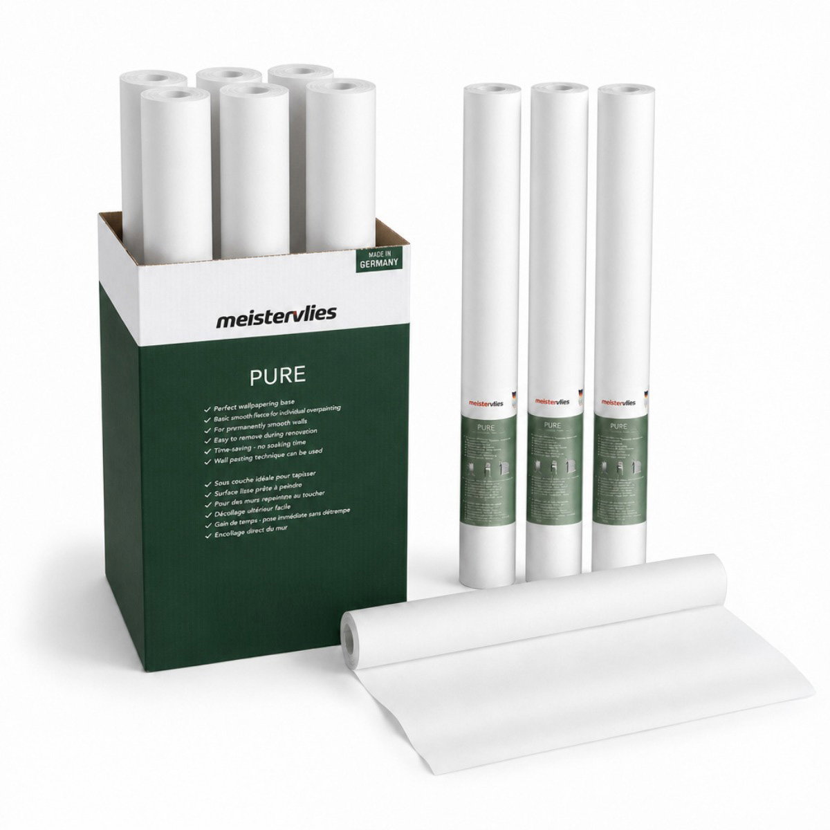 Wandtapete, Rollen, Papier, Wandbelag, Pure, Wandfolie, Rollen, Wandverkleidung, PVC-Rolle, Transparent/Weiß