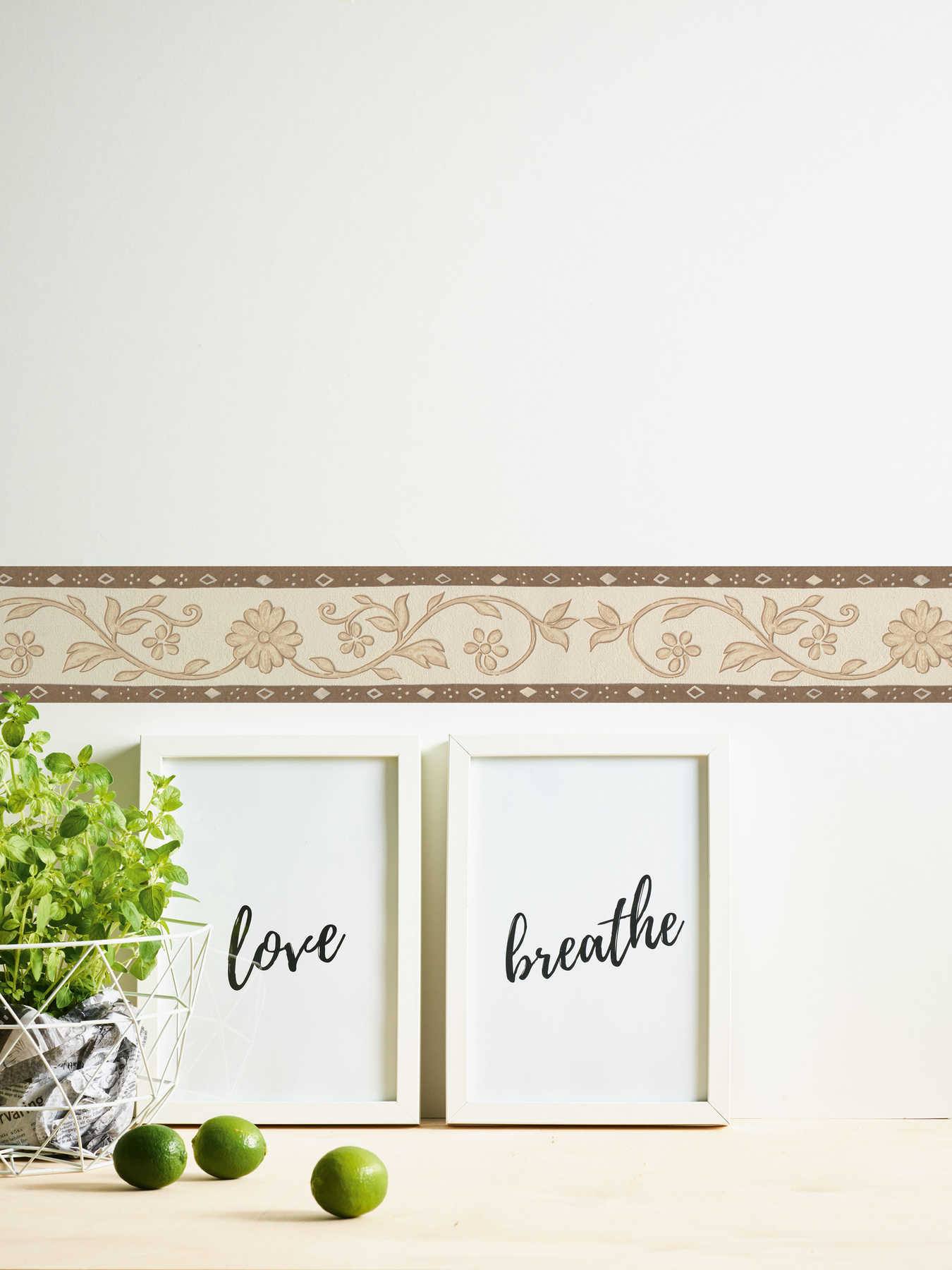 Dundee Deco Tapetenbordüre BRAZBD6363 - Blumen Ranken Design 4,57m X 17,27cm