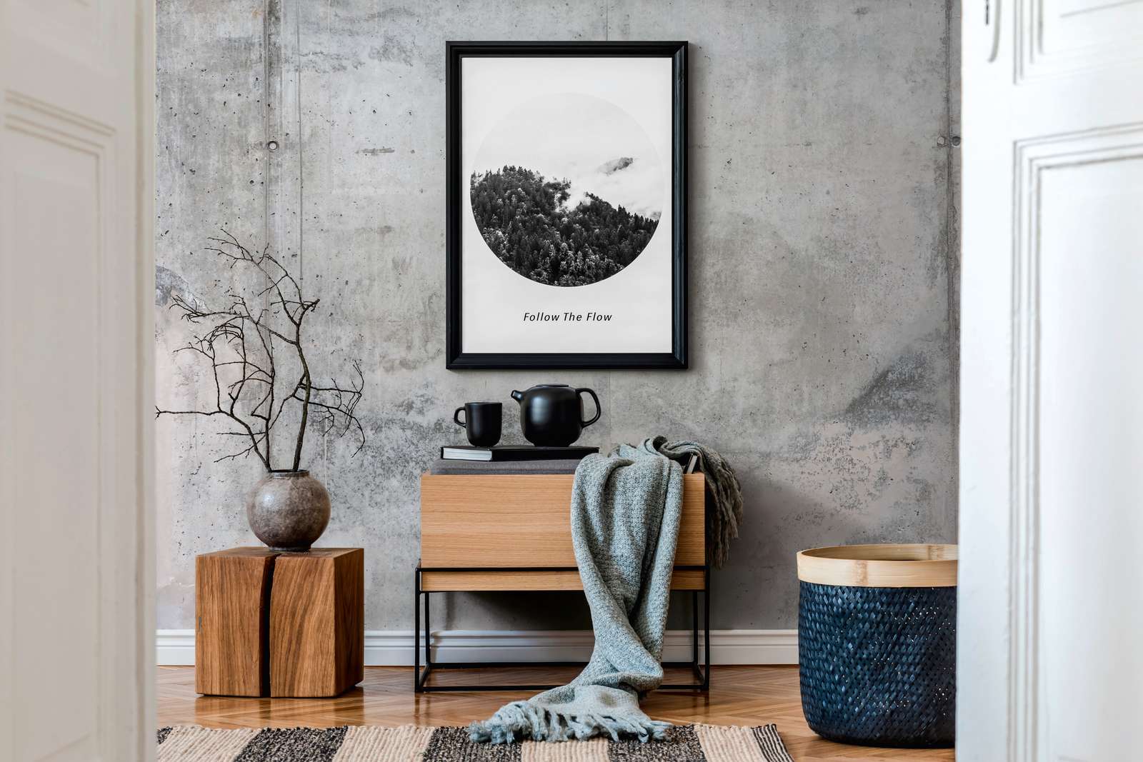 abstract-art, wandbild, rahmenbild, neutrale-deko, kreisschnitt