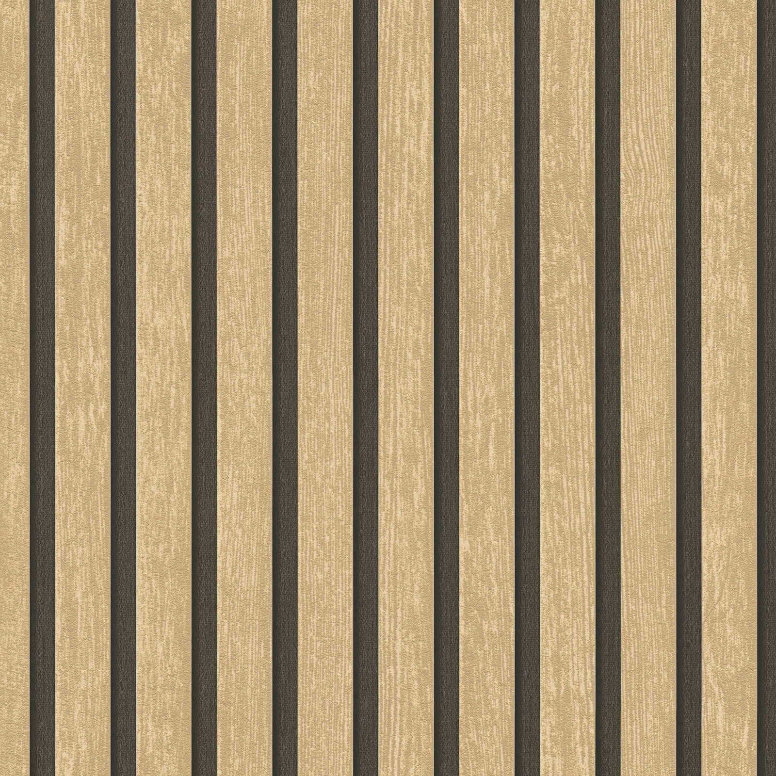         Acoustic panels as non-woven wallpaper - wood stripe look in a timeless trend design - light brown
    