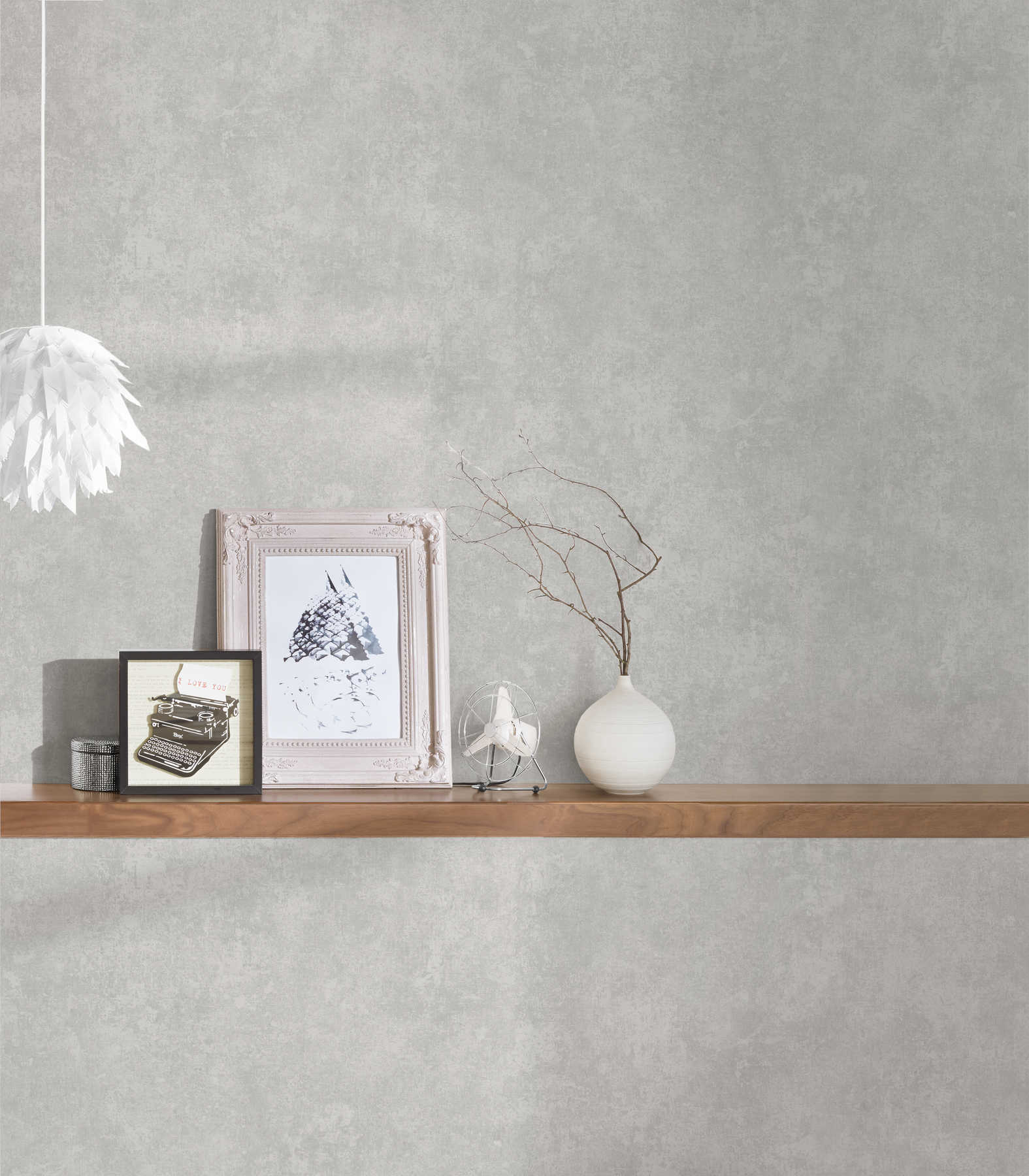             Tapete Retro-Look & Used-Optik, Farbmeliert – Silber
        