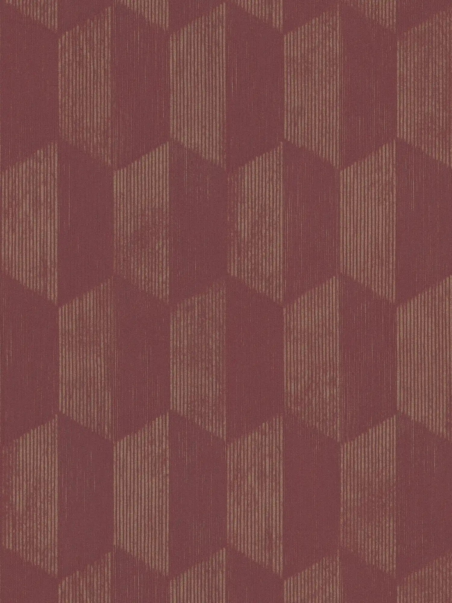         Textured wallpaper with 3D graphic pattern - metallic, red
    