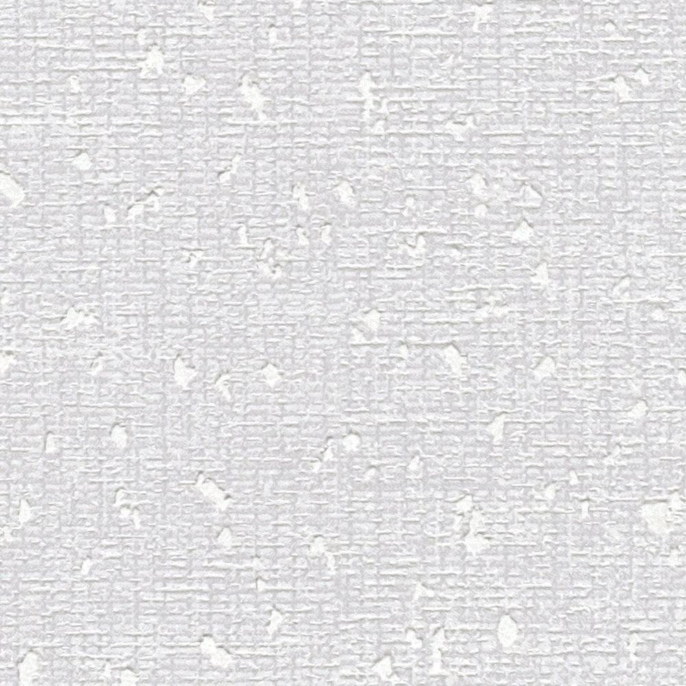             Tapete mit textiler Struktur und Metallic Akzent – Weiß, Grau
        