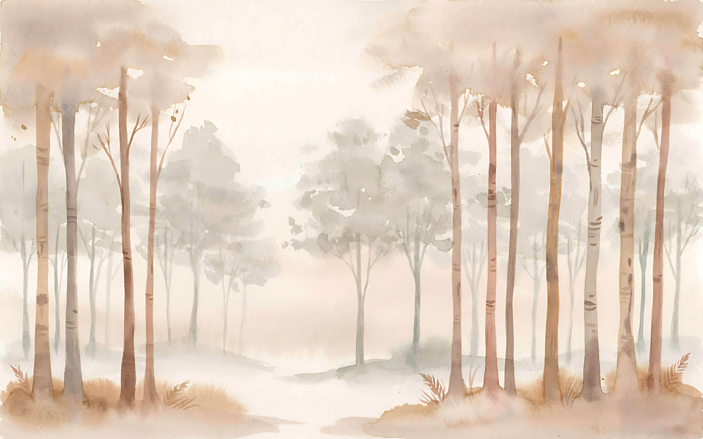 Mist Forest Photo Wallpaper • Delicate Rows of Trees • Online Shop | A.S.