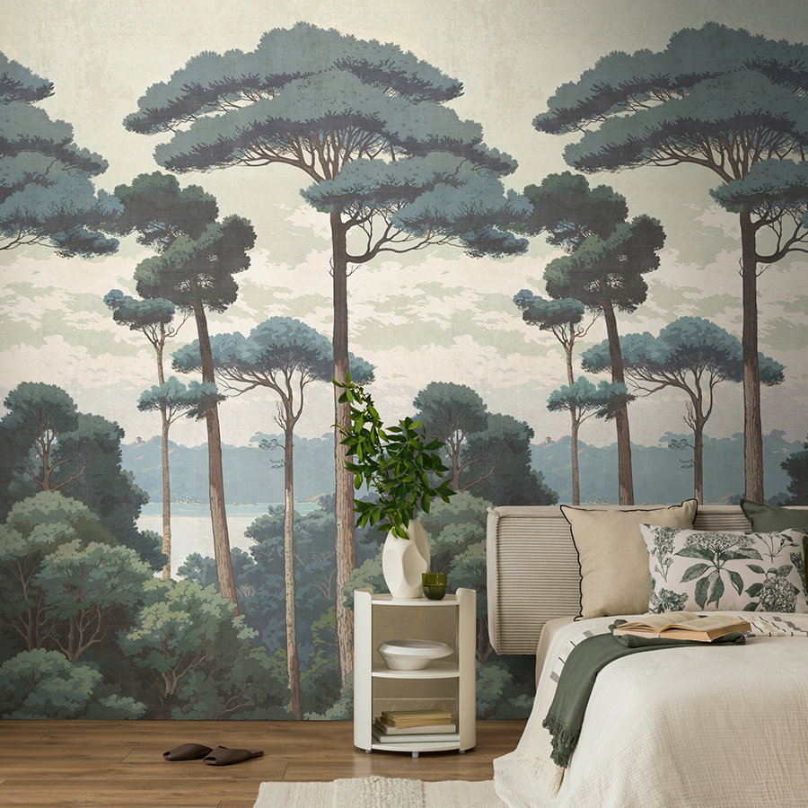 Wandtapete, Waldmuster, Pflanze, Wohnzimmerdeko, Bettzimmer