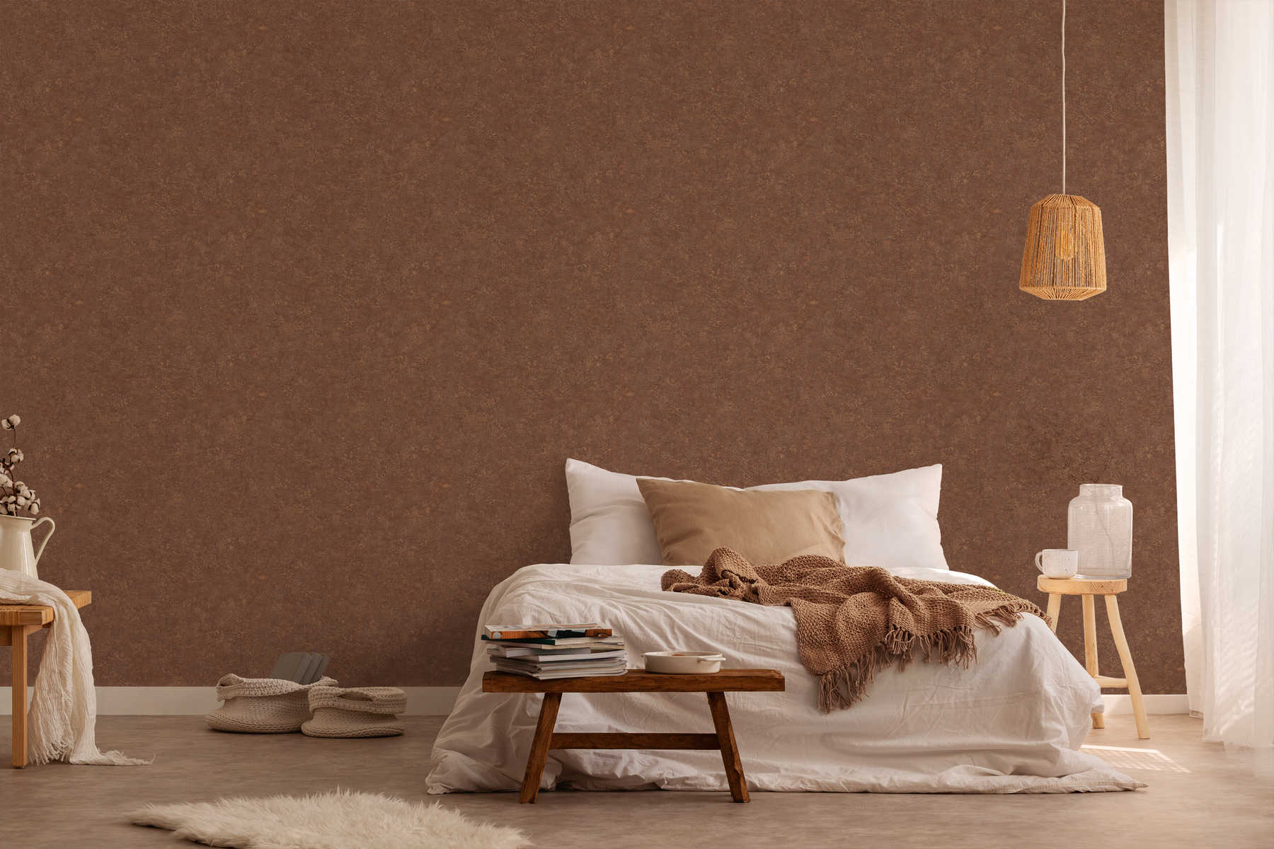 Tapete Metall &amp; Rostoptik im Industrial Style – Braun, Orange