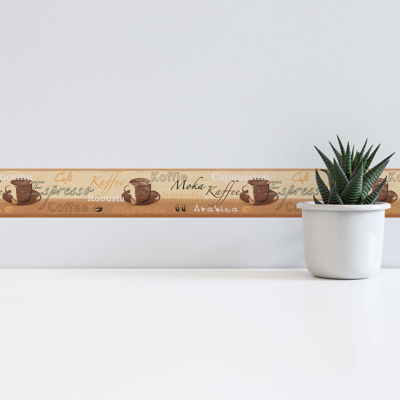             Behangrand met koffiemotief voor de keuken - veelkleurig
        