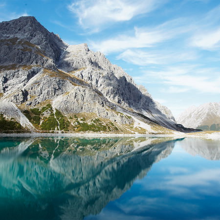 berg, see, gebirge, fels, landschaft