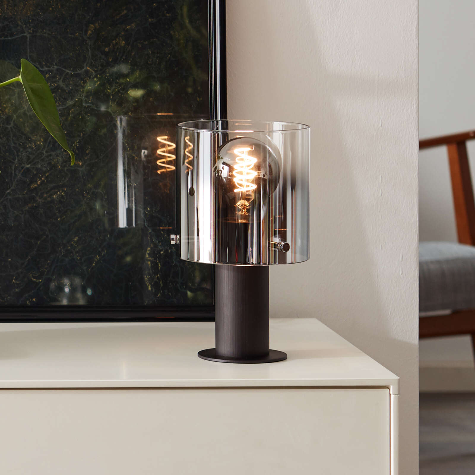 Tischleuchte aus Glas - Benett 1 – Braun